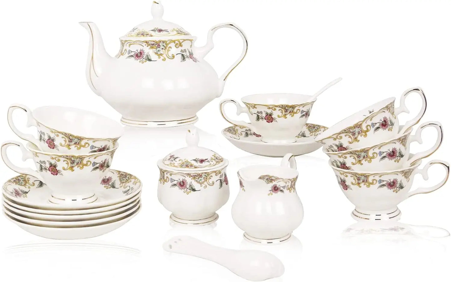 21 piece English Teacup set