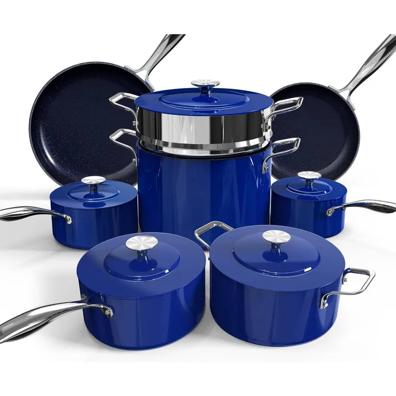 Lux 13pc Forged Lightweight Duralon Ceramic Cookware Set