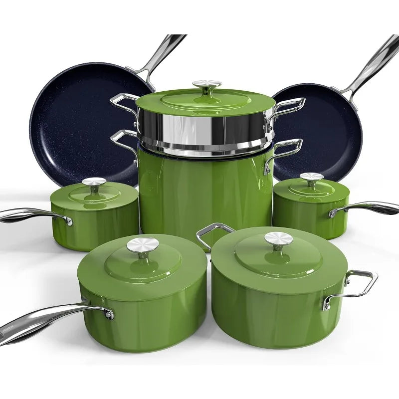 Lux 13pc Forged Lightweight Duralon Ceramic Cookware Set