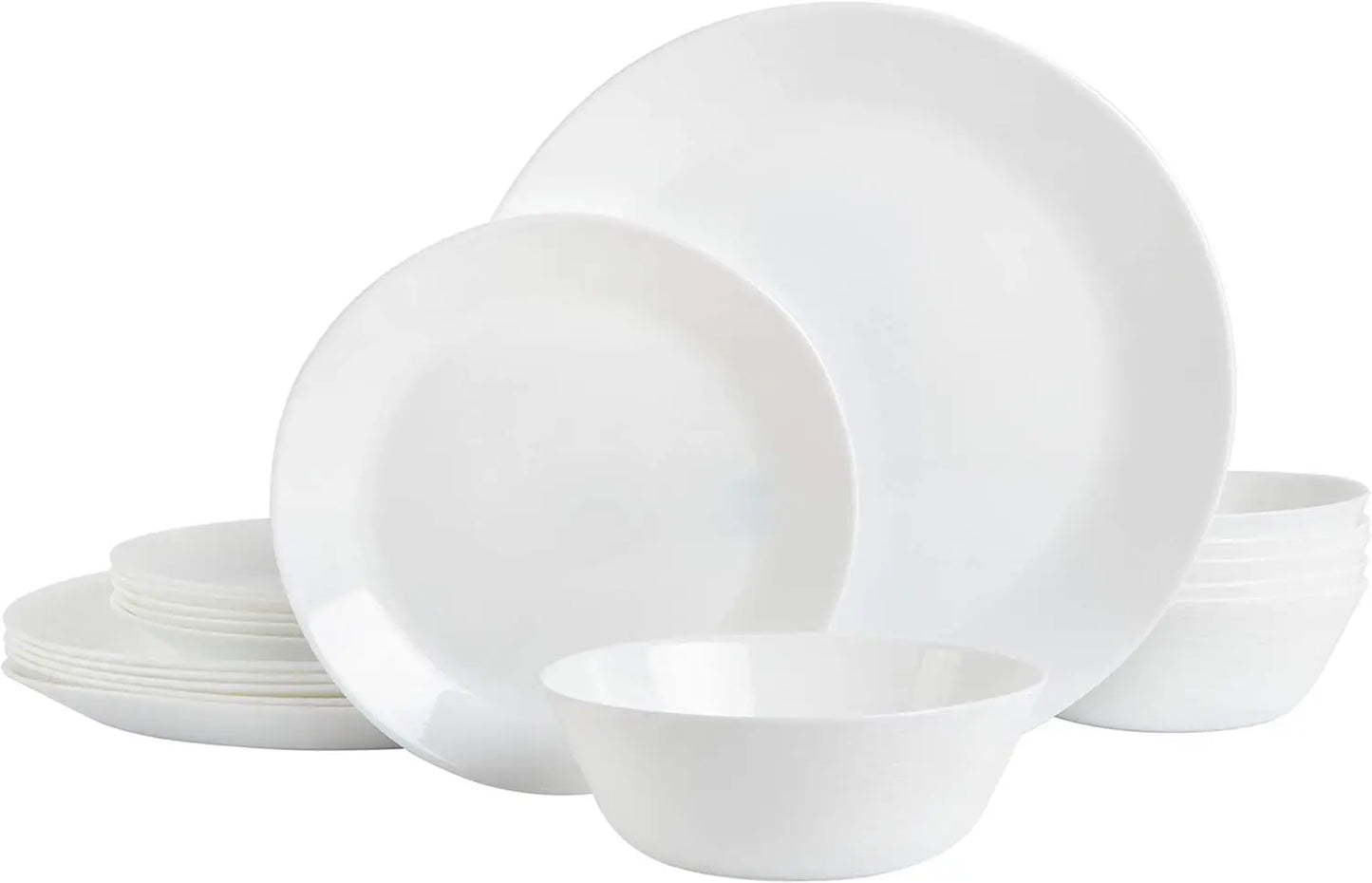 Ultra Break and Chip Resistant Dinnerware Set, Round: Service for 6 (18pcs)