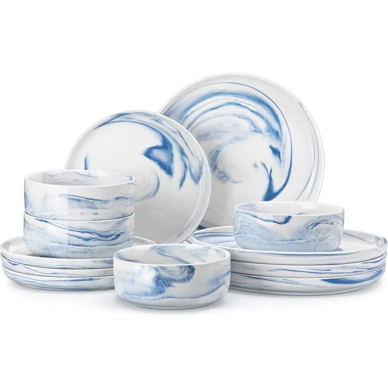 12 Piece Chip Resistant Porcelain Dishware Set for 4