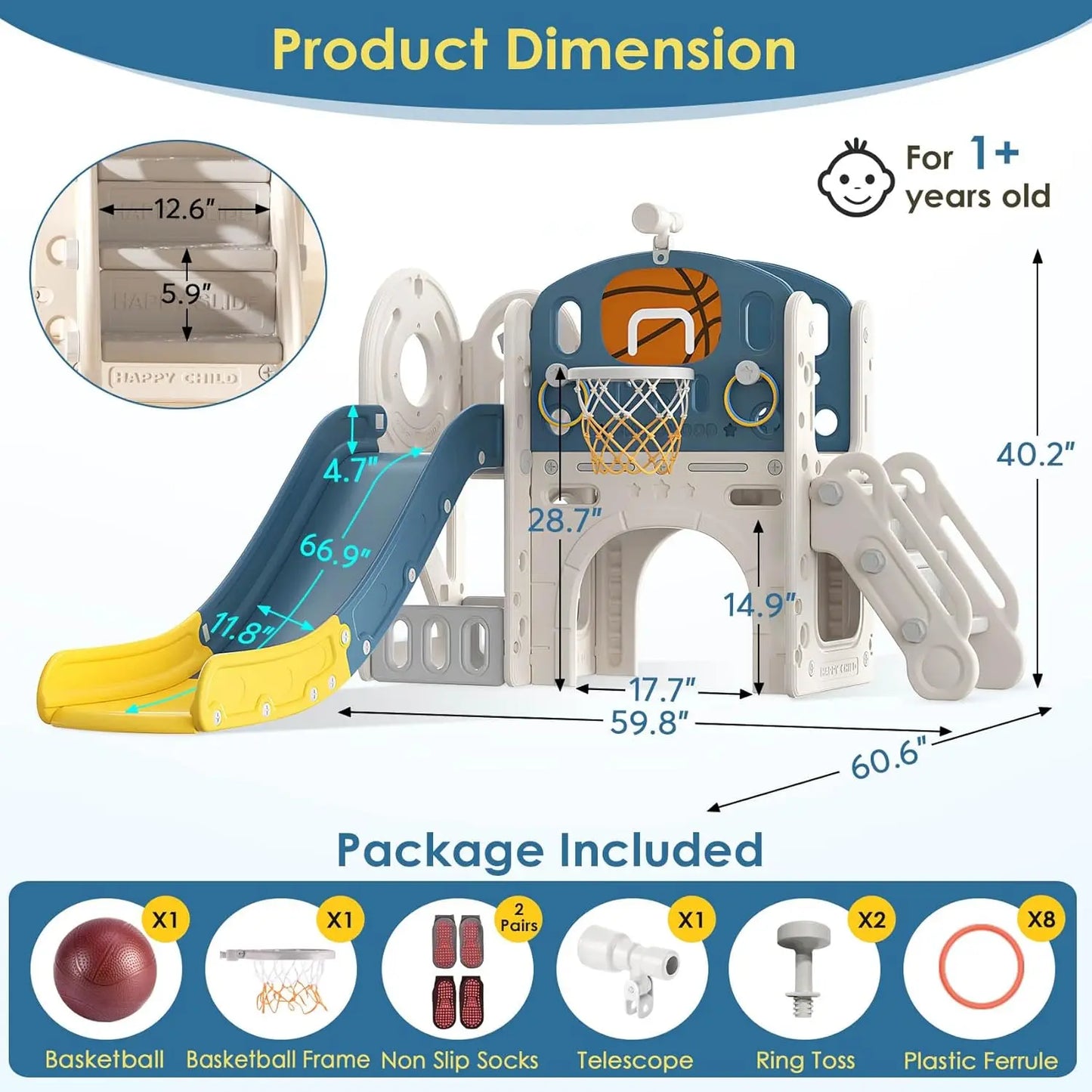 Indoor/ Outdoor Slide Playground Playset for Toddlers