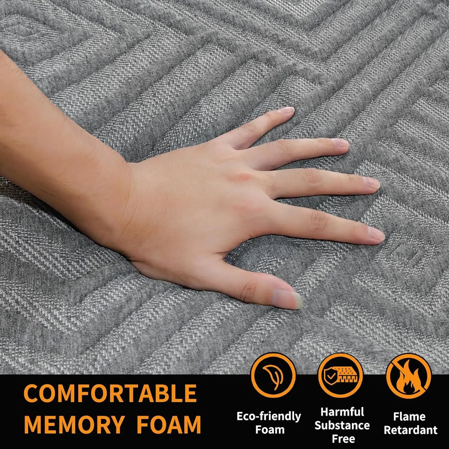 14-inch Memory Foam Mattress with Cooling Gel, Dark Grey