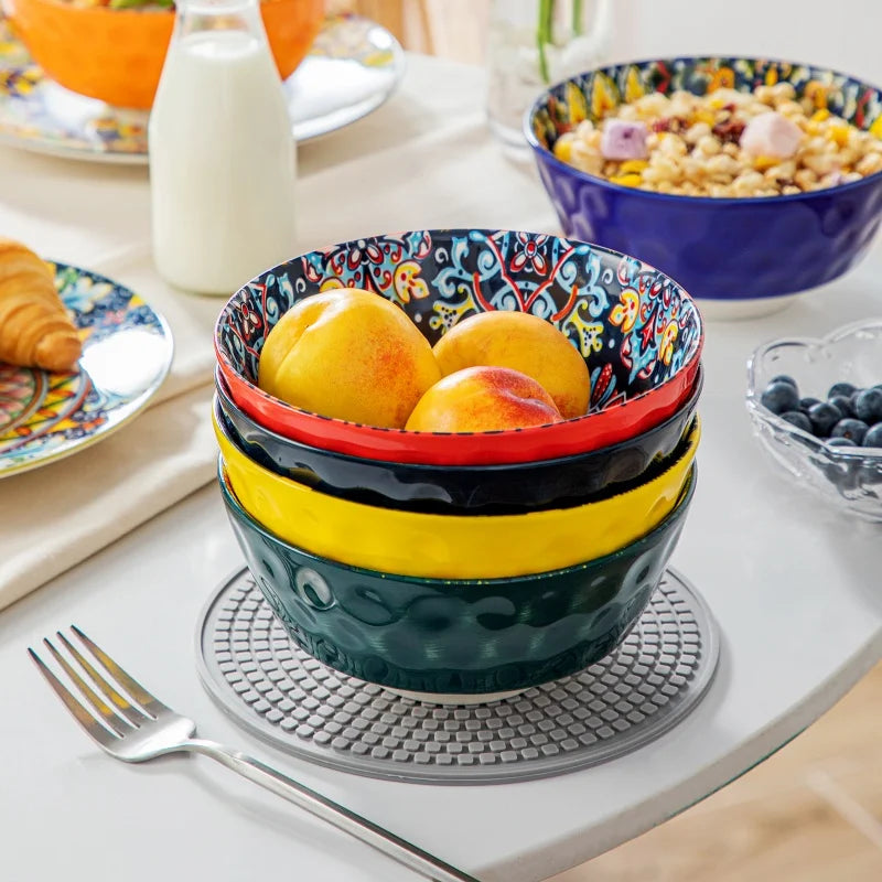 12/16/24 Piece Malacasa Bohemia Retro Ceramic Dinnerware Set