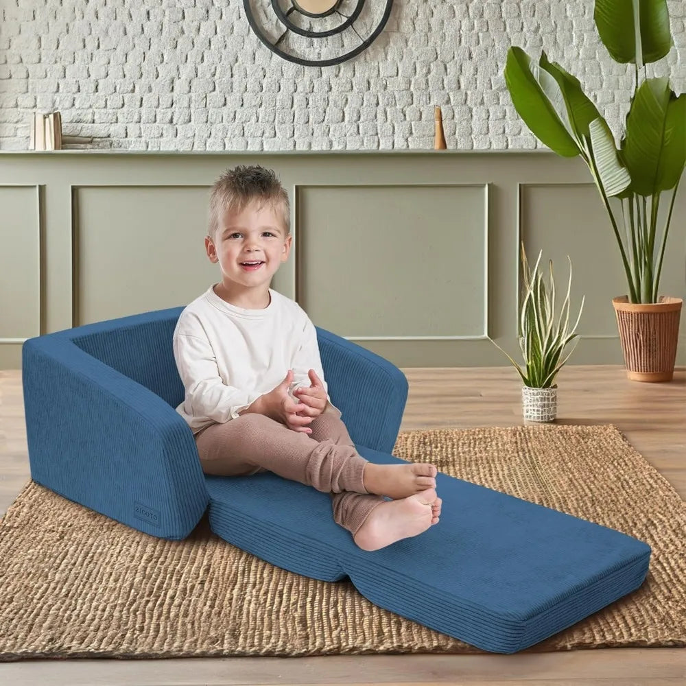 Comfy Kids Chair for Toddler - Stylish 2 in 1 Lounger