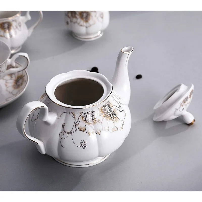 22-Piece Porcelain Ceramic Coffee/ Tea Gift Sets, Service for 6