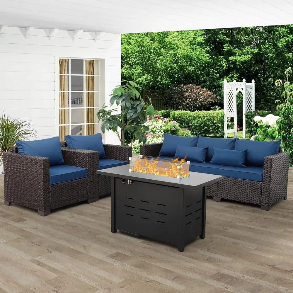 4 Piece Patio Set w/45 Inch Fire Pit Table