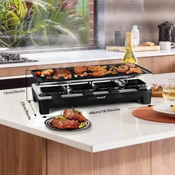 2-in-1 Non-Stick Electric Indoor Table Grill