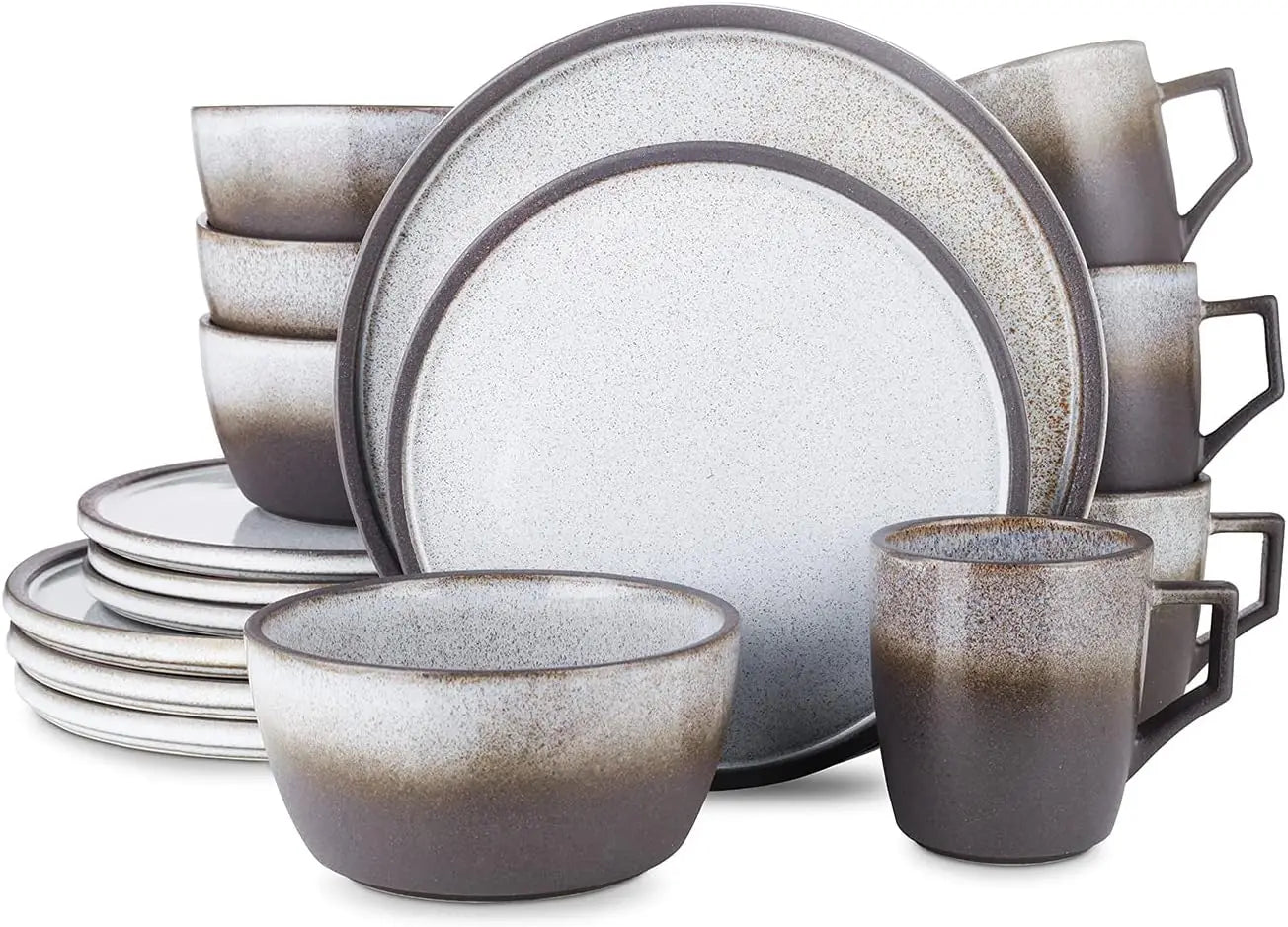 Tom Stoneware Reactive Glaze Dinnerware Set, 16/32 piece