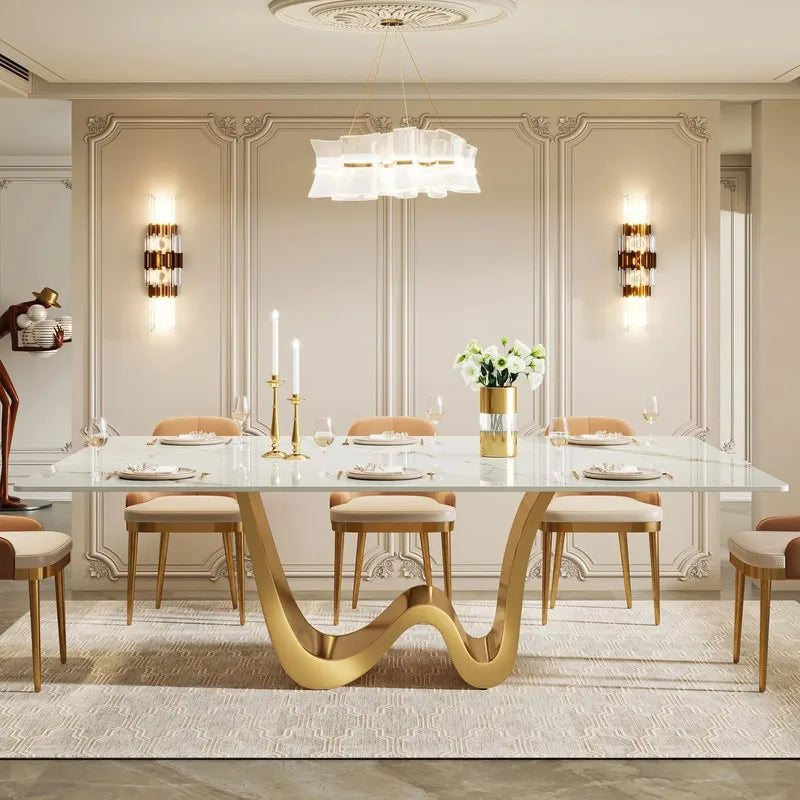 7-Piece Easy Assembly Dining Table Set with Tempered Glass Top