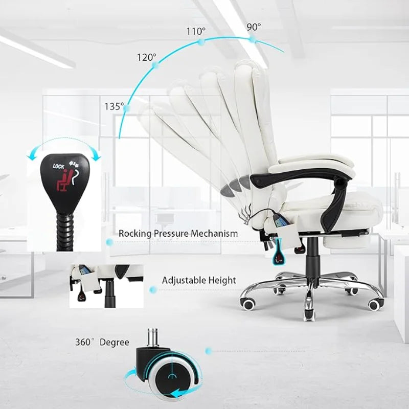 Heated Massage Executive Chair With Footrest