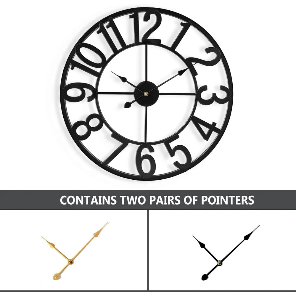 24 Inch Modern Round Metal Wall Clock