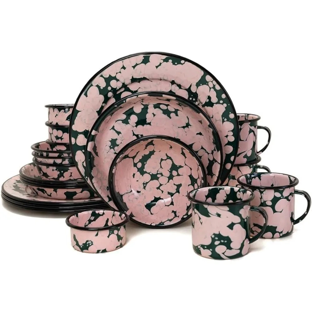 20-Piece Splattered Ceramic Tableware Set