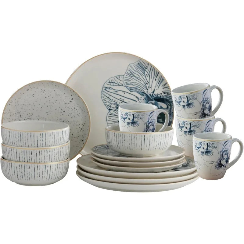 16– piece Hand Painted Ceramic Dinnerware Set