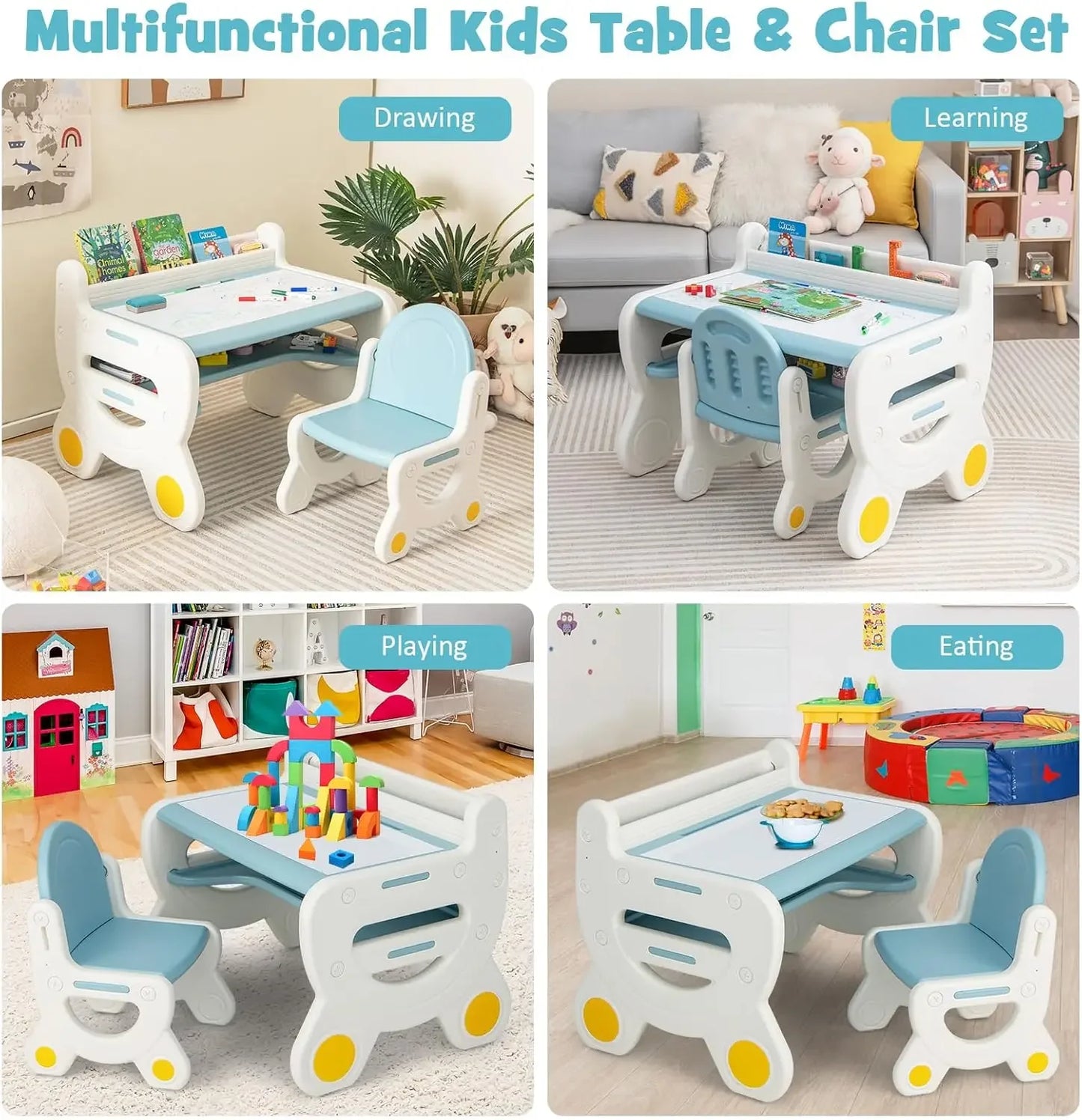 Kids Plastic Activity Table and Chair Set