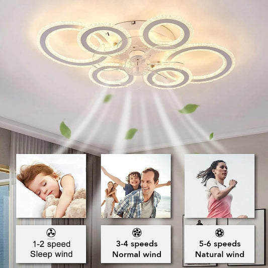 Unique Simple Nordic Flush Mount Ceiling Fan Light