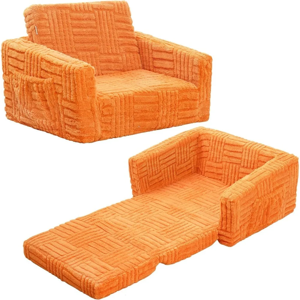 2-in-1 Flannel Fold Out Kid's Couch