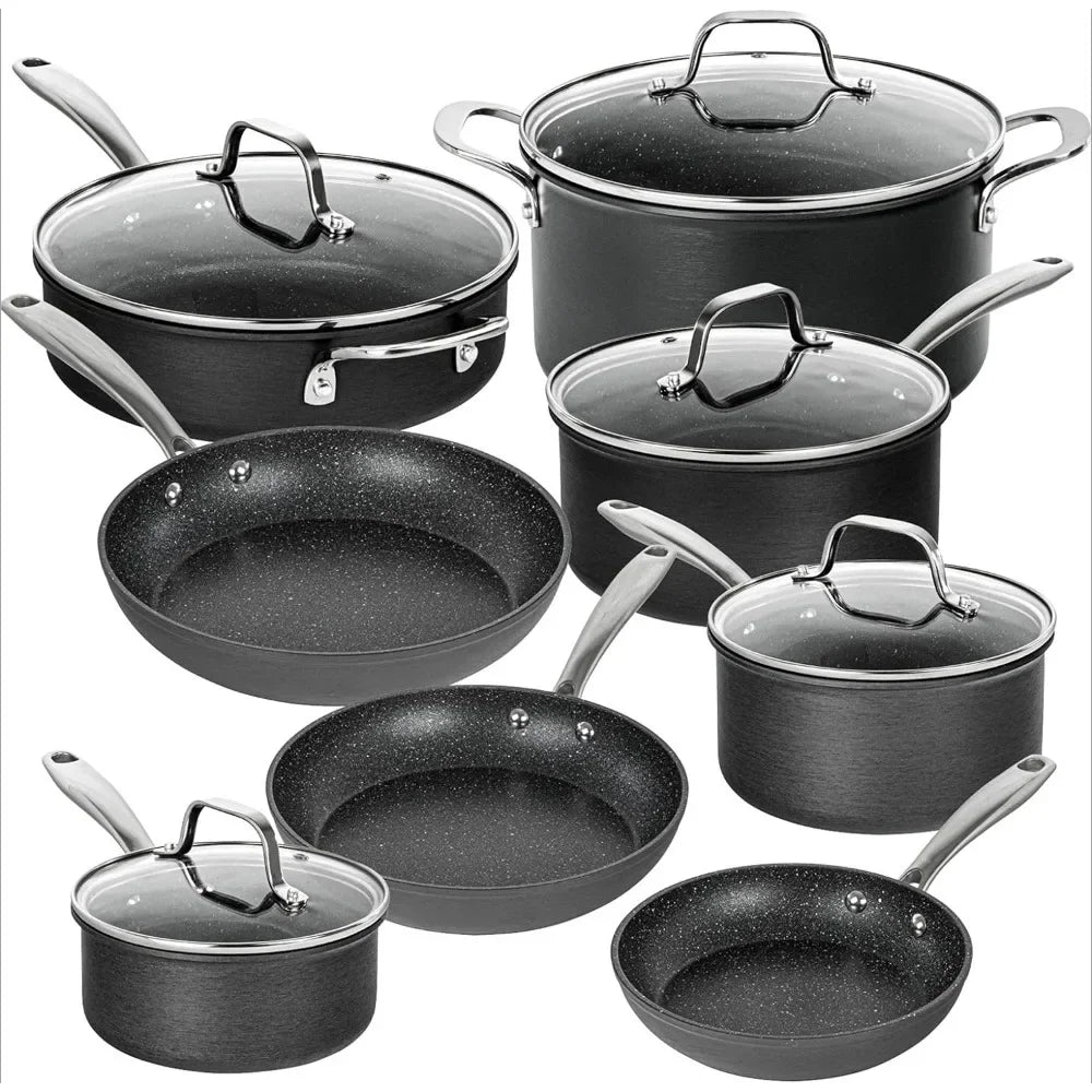 13/26 Piece Hard Anodized Nonstick Cookware Set