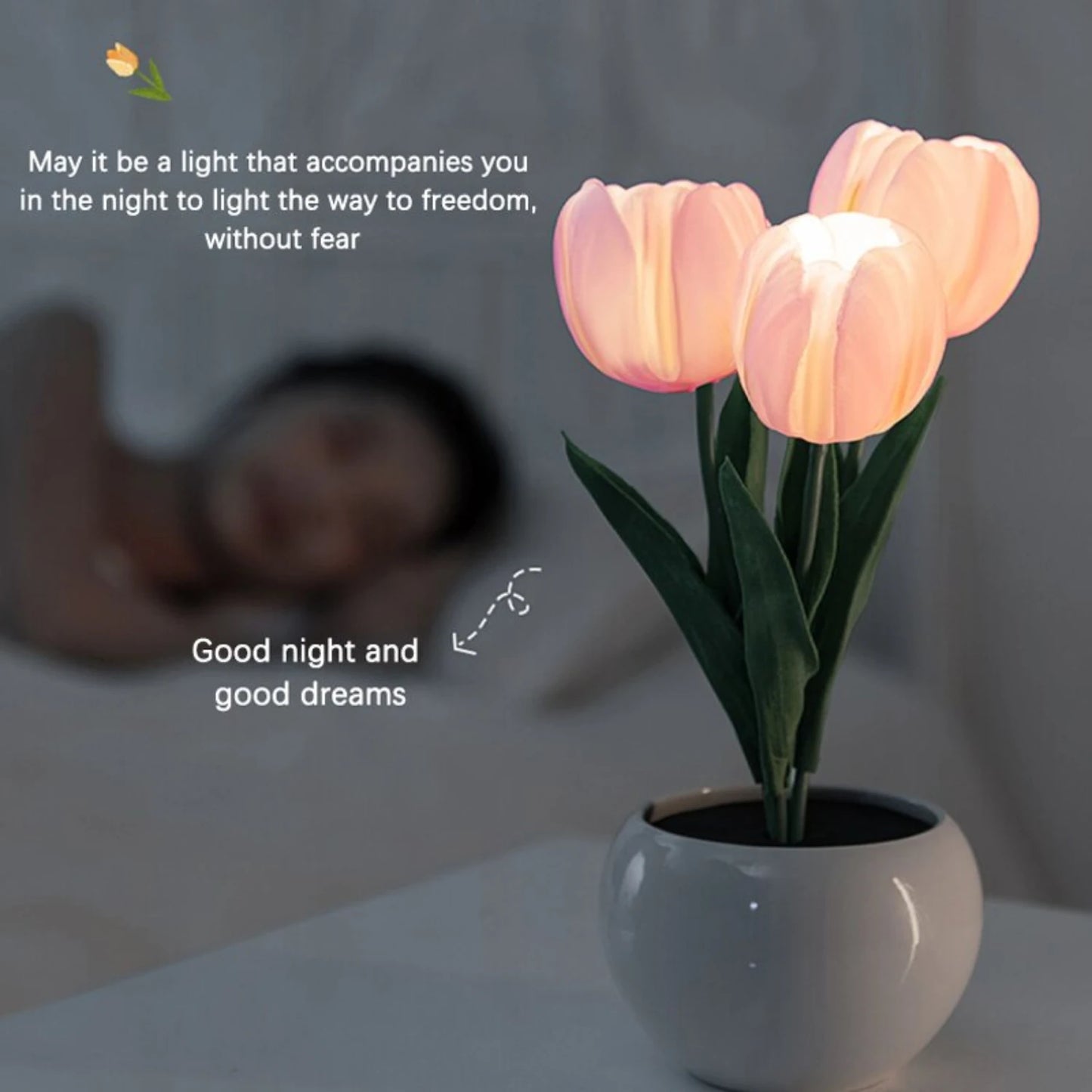 Beautiful LED Tulip Bedside Lamp