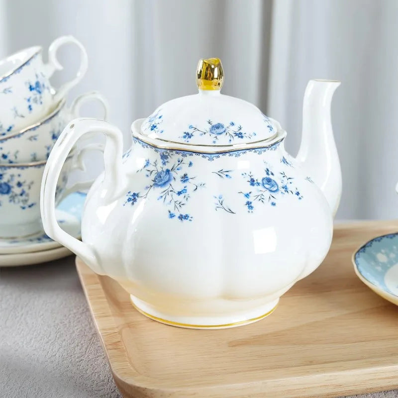 Floral Porcelain Tea Set, Service for 6