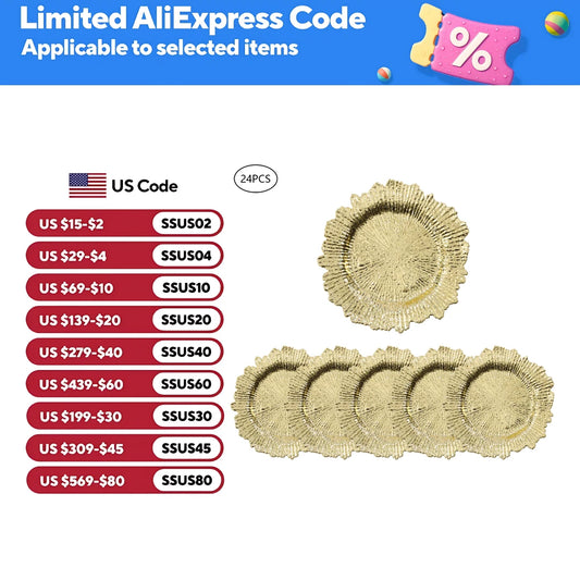24 piece Serving Charger Plates
