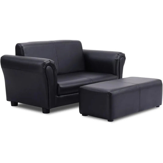 2 in 1 Double Seat Kids Couch with Footstool