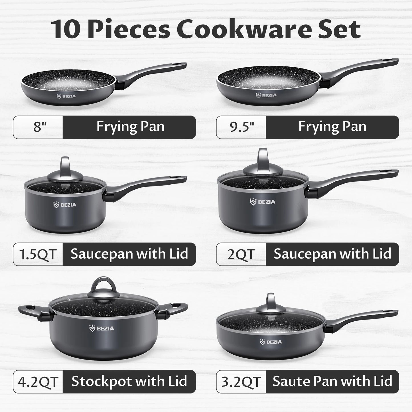 10 Piece Induction Cookware Set