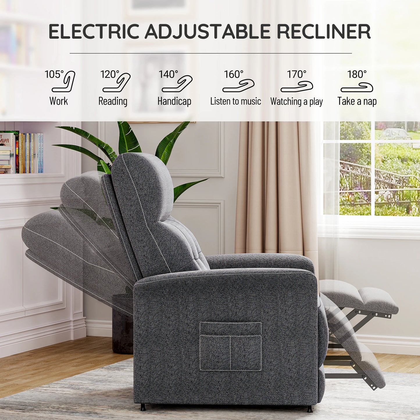 Adjustable Power Recliner Chair with Heat and Massage