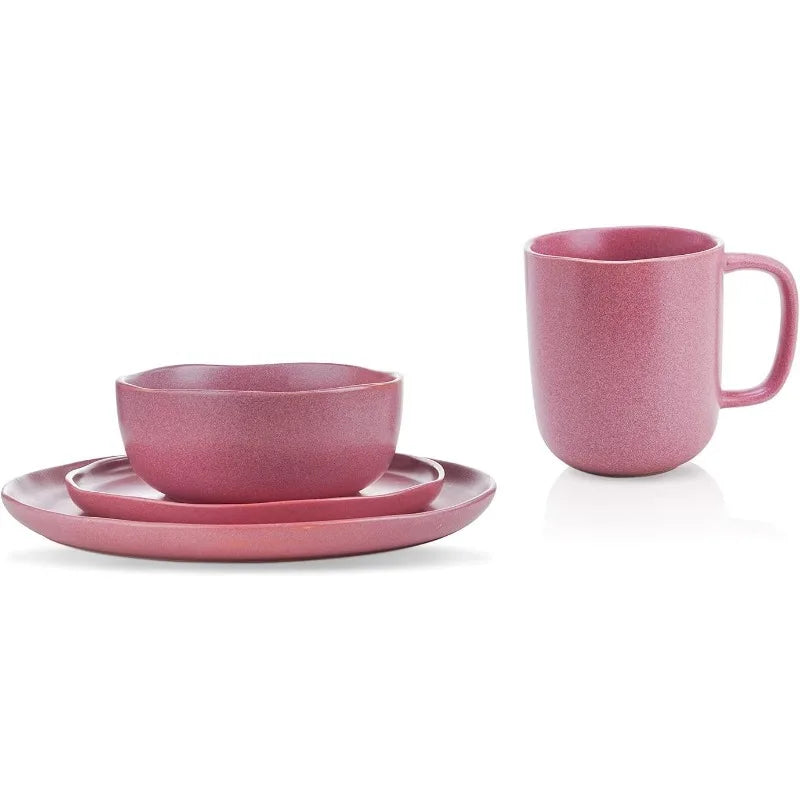 Tom Stoneware Reactive Glaze Dinnerware Set, 16/32 piece