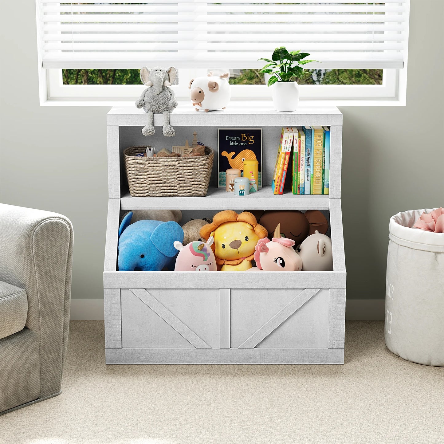 Kids' Bookcase Toy Storage Organizer Cabinet