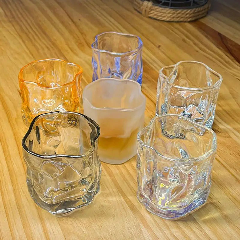 6pcs Irregular Whiskey Glasses Set