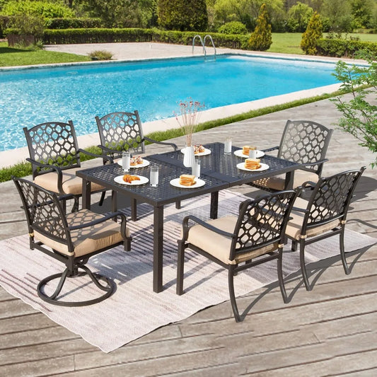 7 Piece All-Weather Metal Patio Dining Set