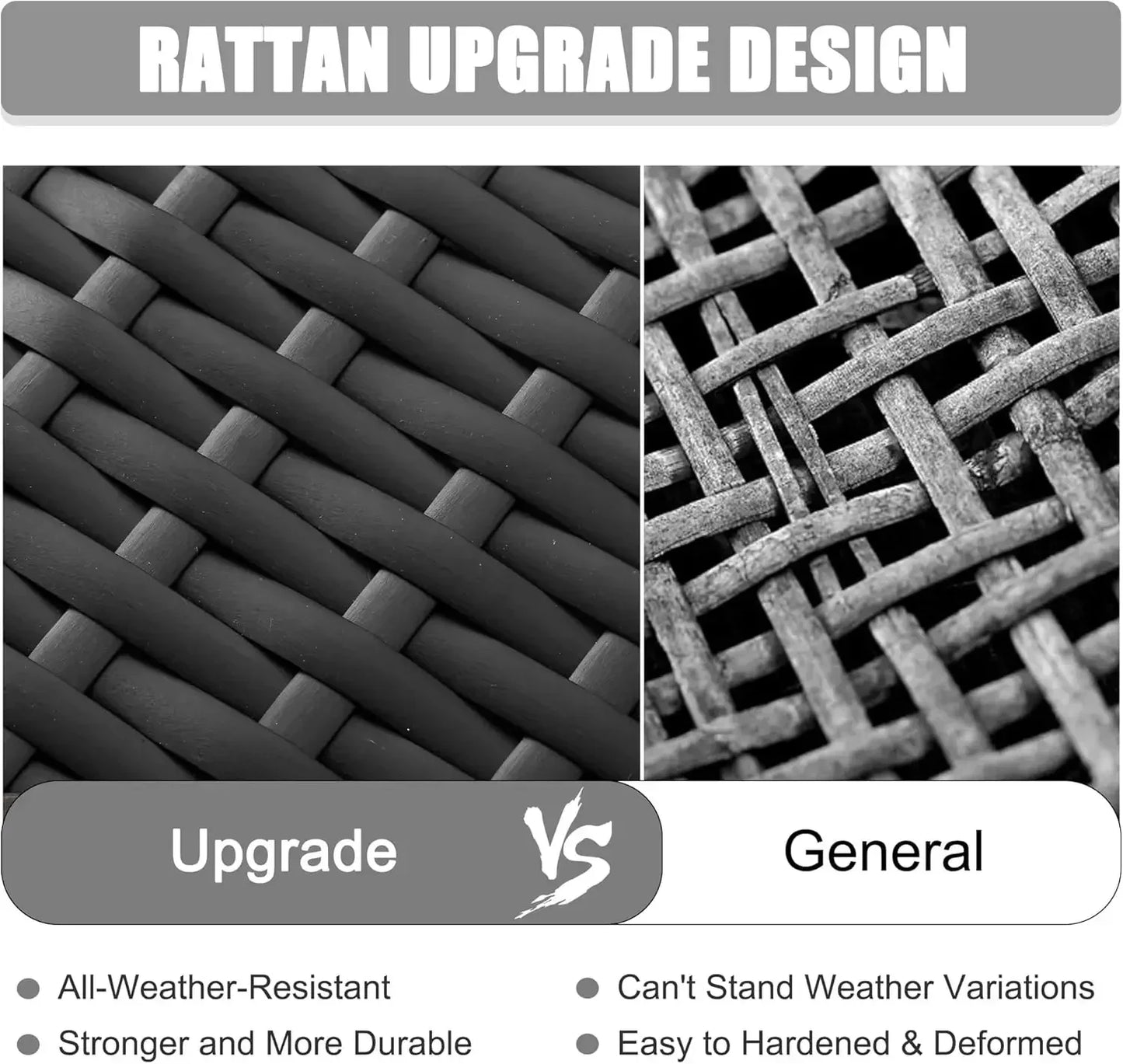 15 Piece Patio Set with Fire Pit Table, Black/Light Grey