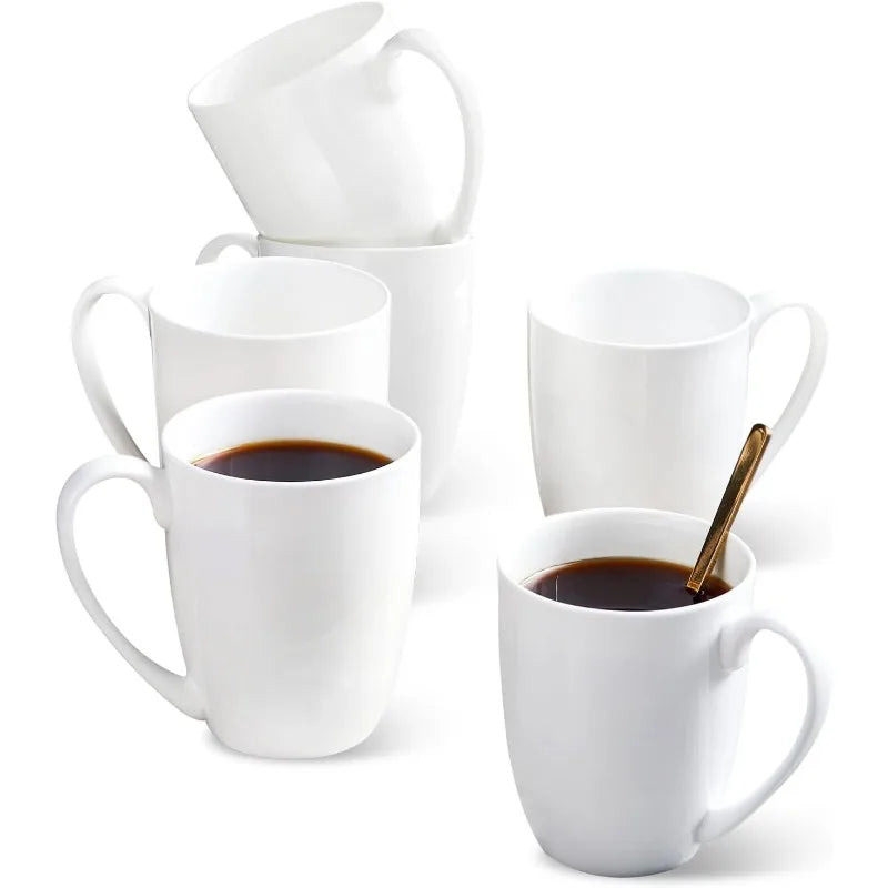 10oz Espresso Bone China Coffee Mugs, Set of 6