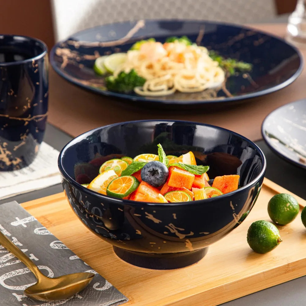 16 Piece Gold Splash Ceramic Tableware Set