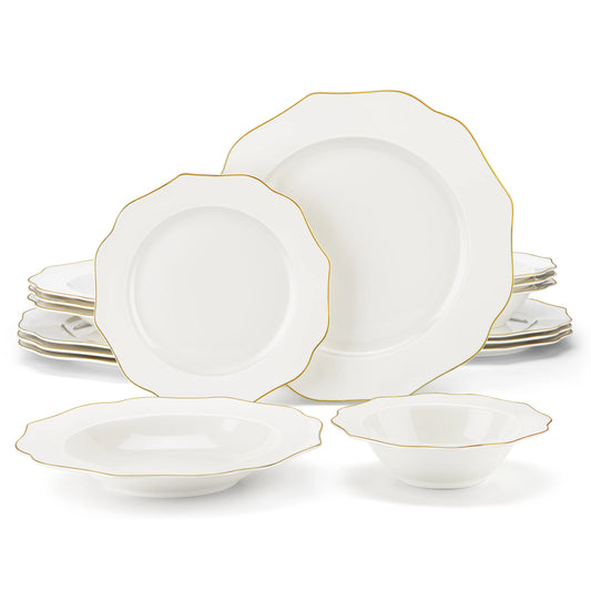 16/32-PIECE Nordic European White Porcelain Tableware Set