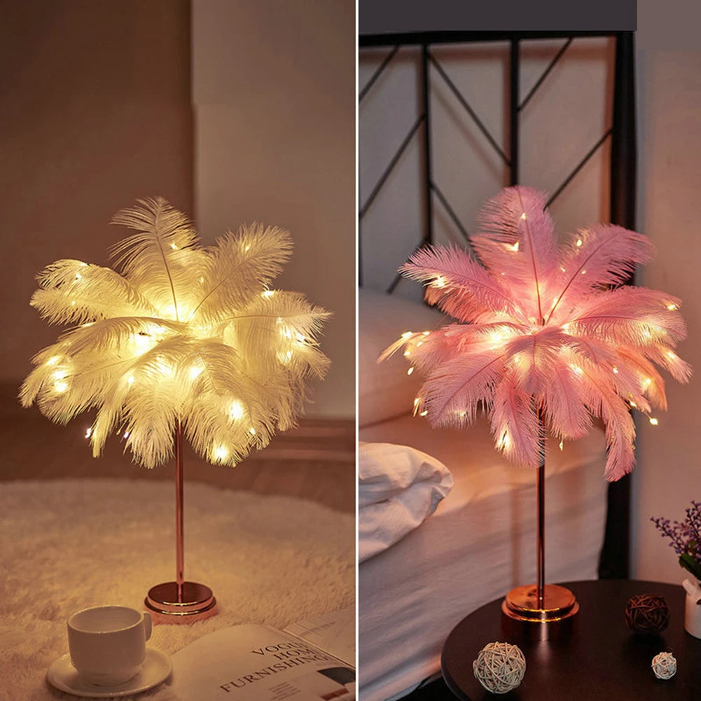 Rechargeable Feather Atmosphere Remote Control Lamp