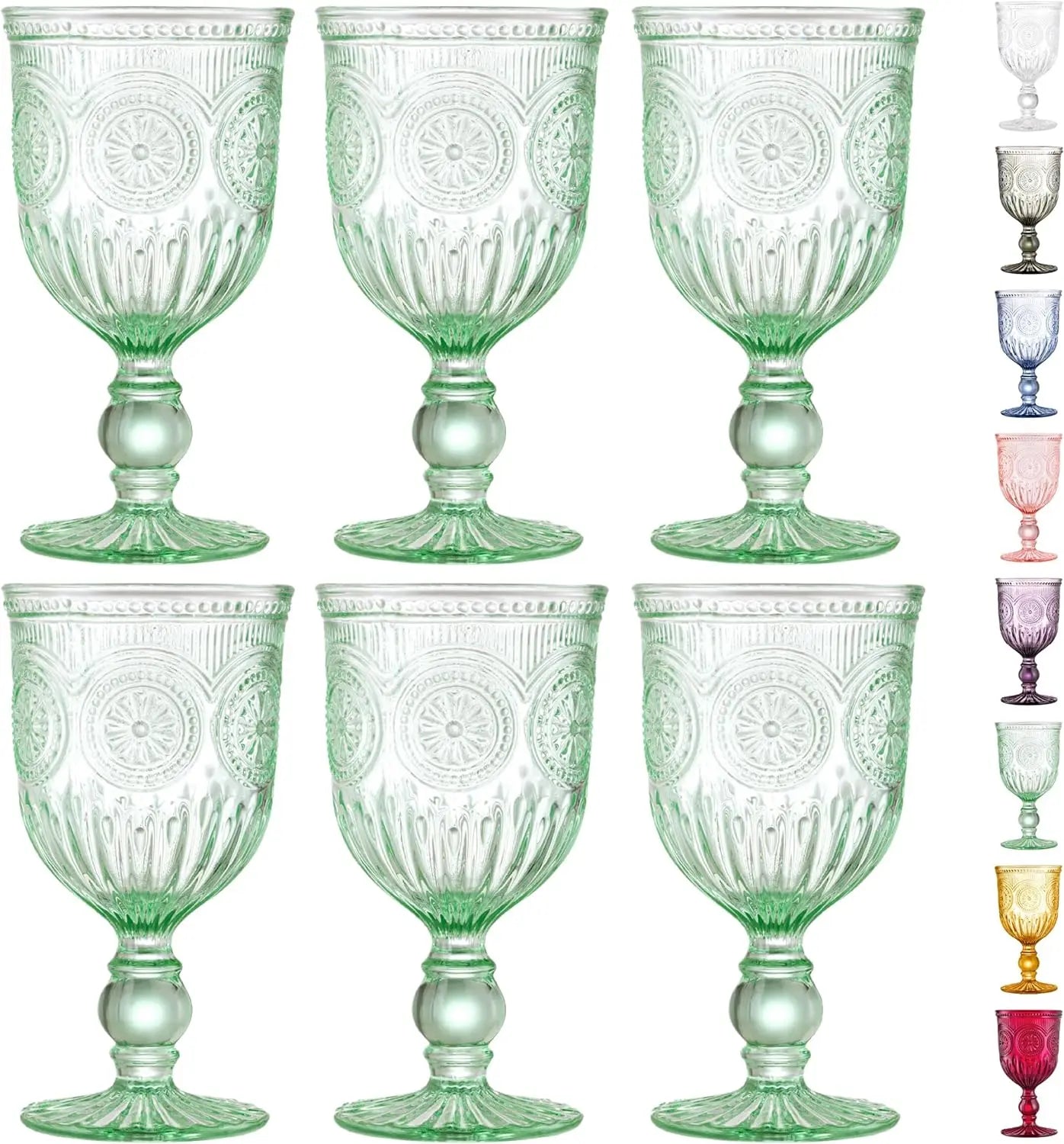 6-piece Smoked Glass Goblets Set