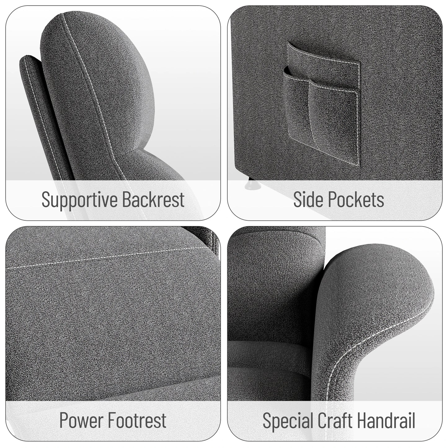 Adjustable Power Recliner Chair with Heat and Massage