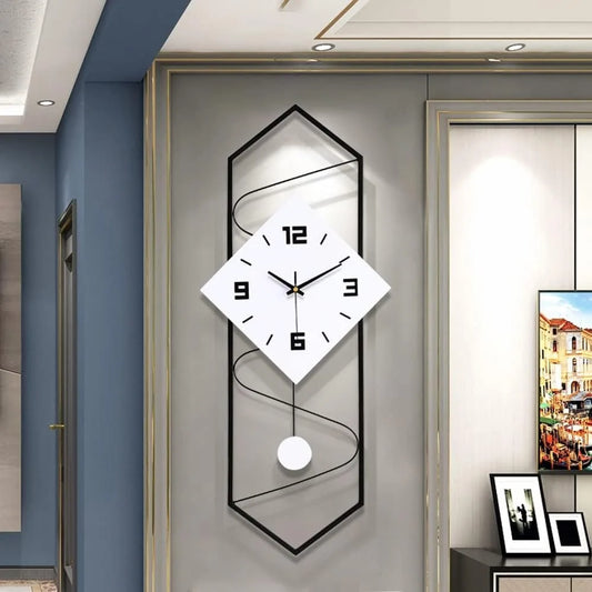 Large Pendulum Swing Silent Quartz Wall Clock