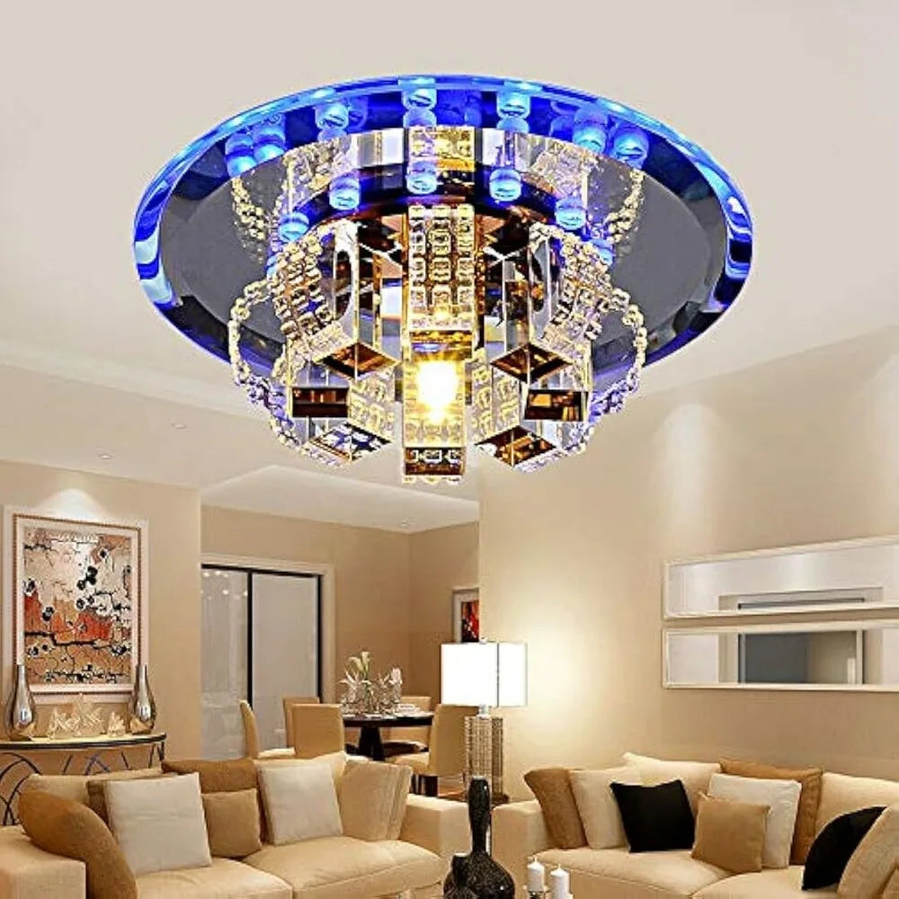 Modern Crystal Flush Mount LED Chandelier Light Fixture