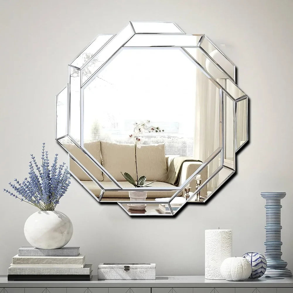 Helicoid Frameless Beveled Wall Decorating Mirror (31.5X31.5inches).