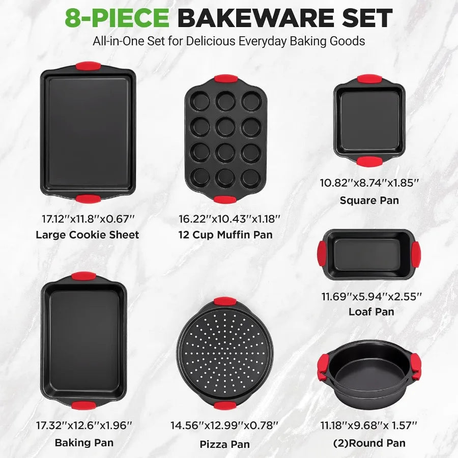 8 Piece Deluxe Non-Stick Baking Pans Set