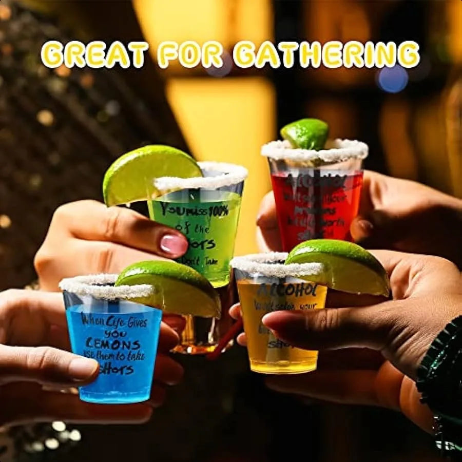 100 Pcs Plastic Shot Glasses - 1.5 oz Disposable Cups