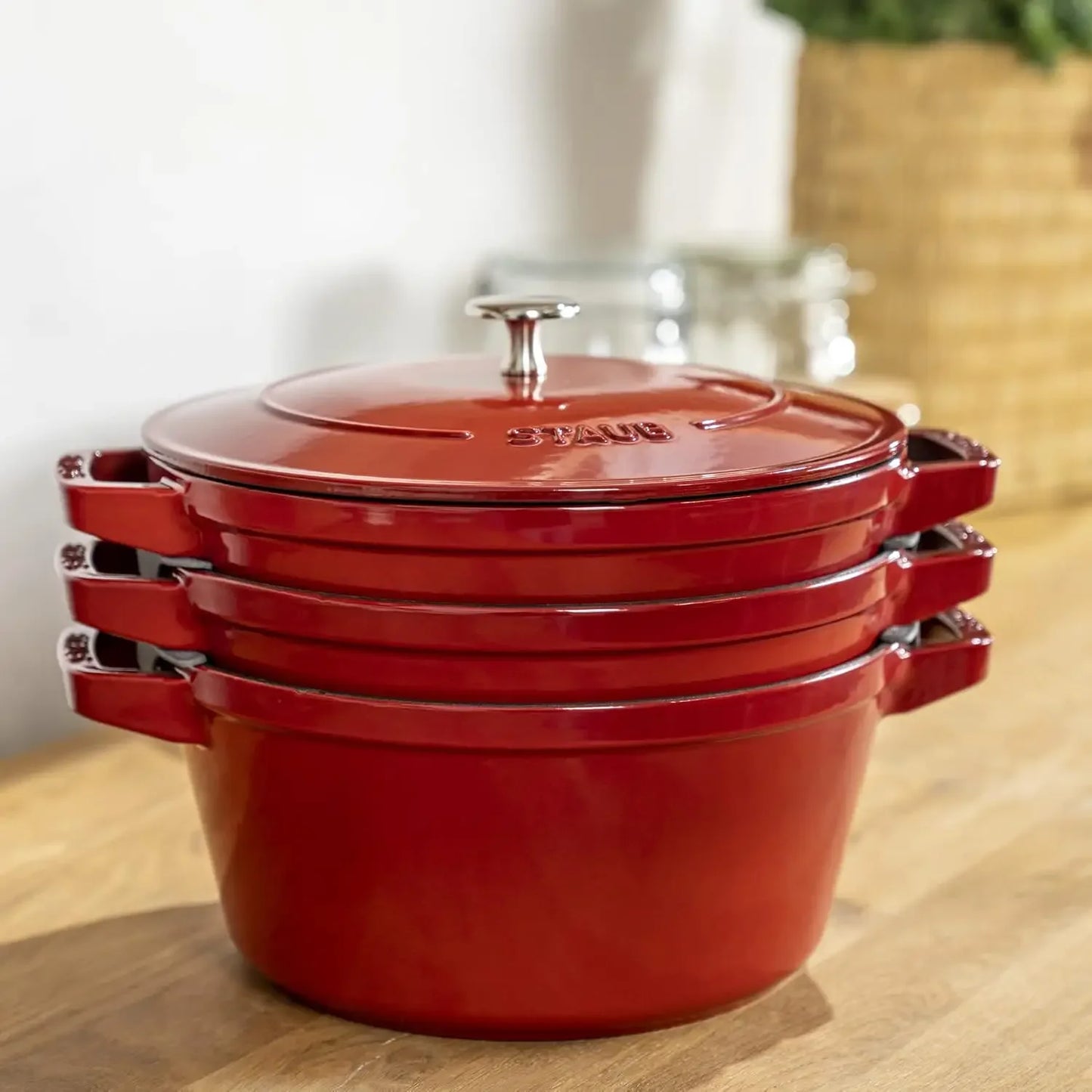 Cast Iron 4-pc, Stackable Space-Saving Cookware Set