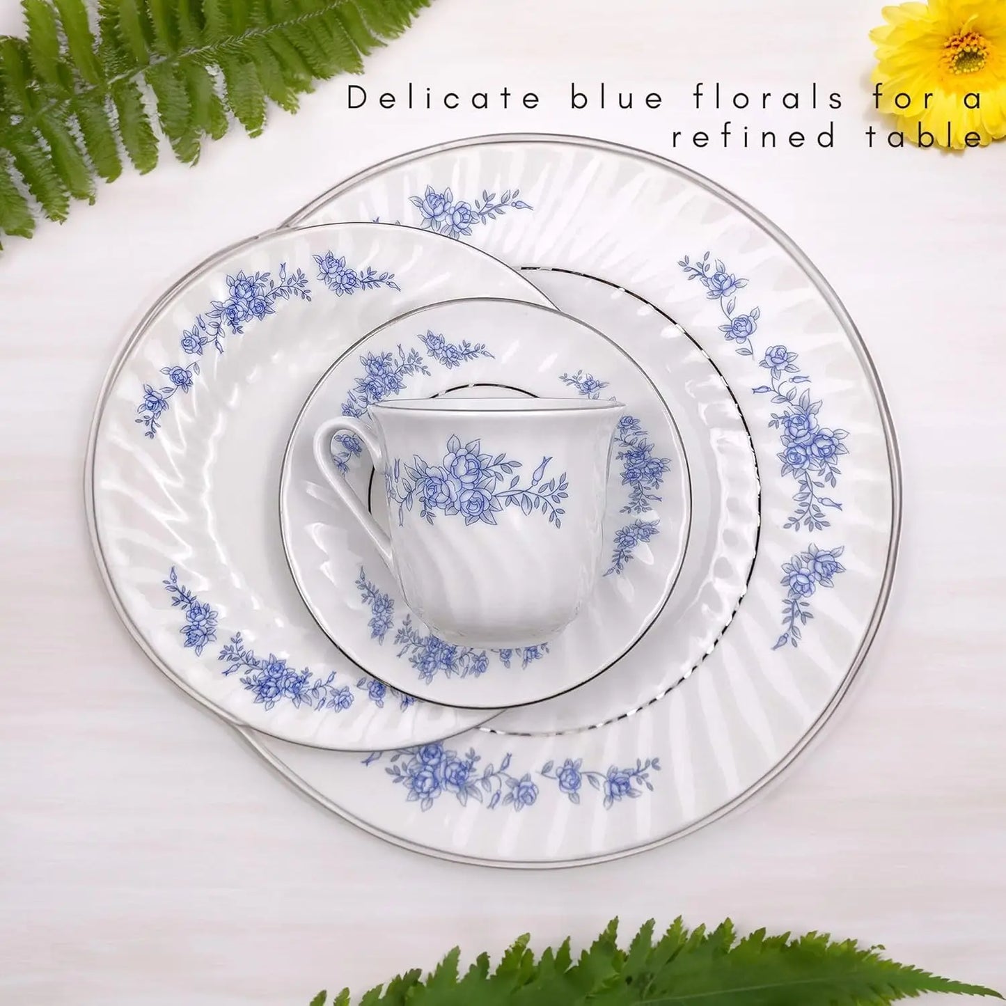 Royal Rose Floral 45-Piece Dinnerware Set