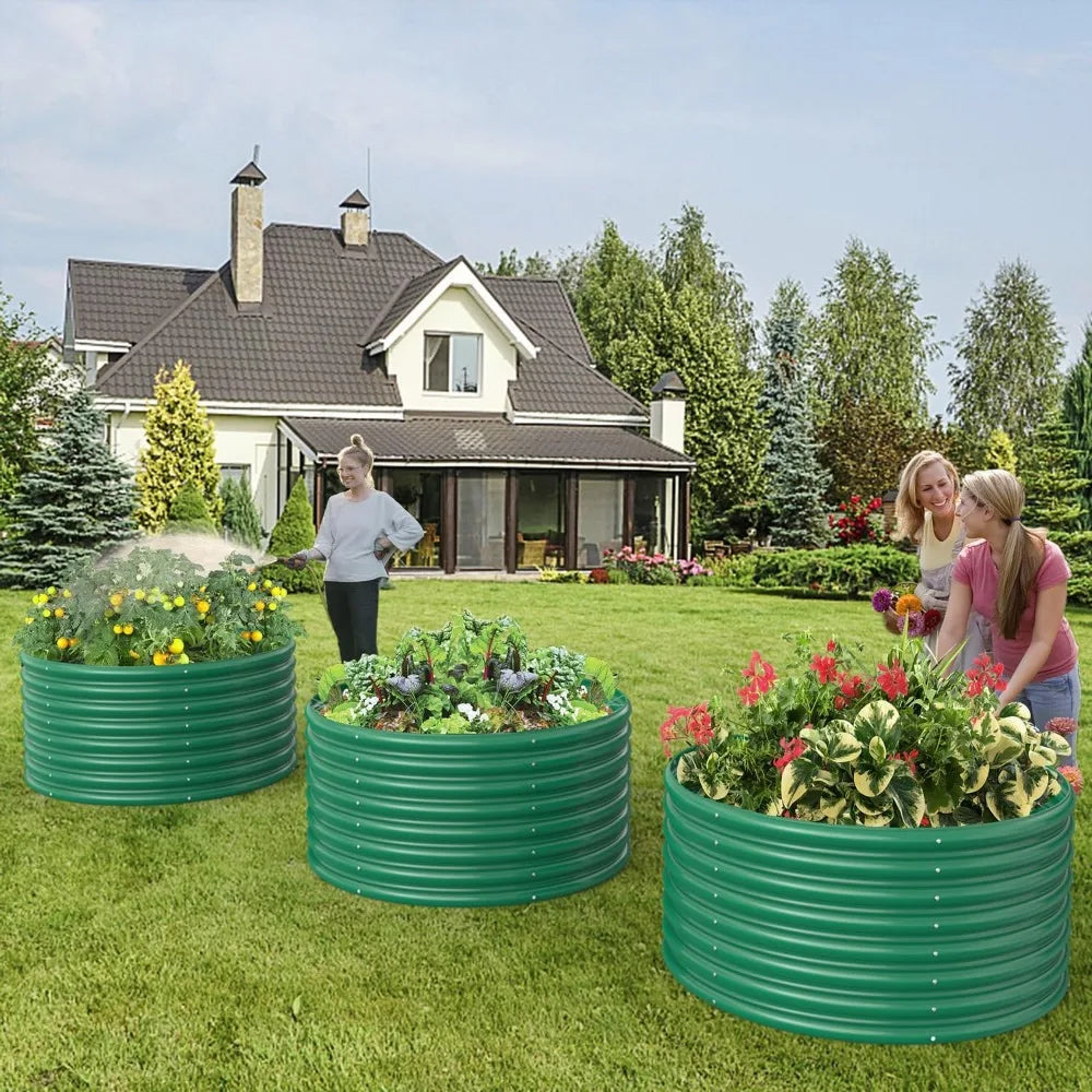 2-Pack 3FT(D) x2FT(H) Round Galvanized Raised Garden Bed