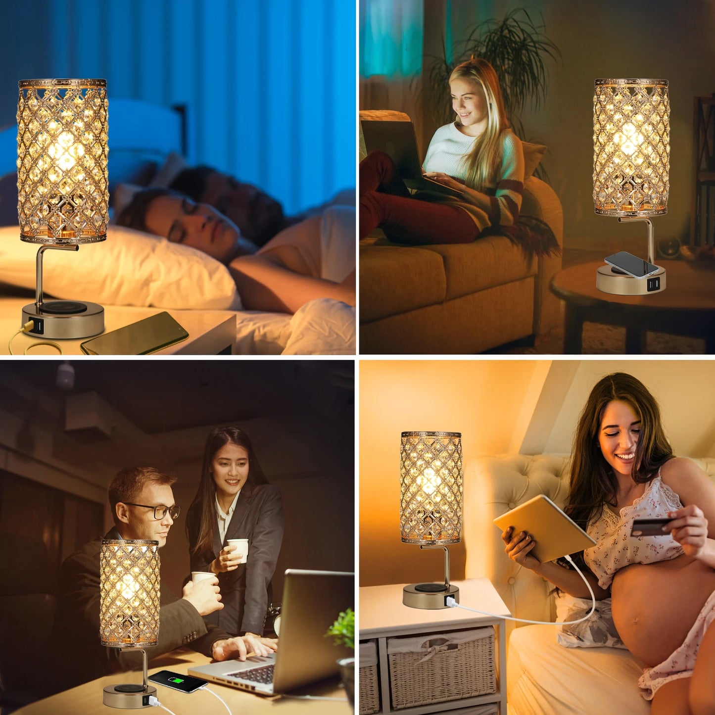 Neoglint Crystal Table Lamp with 6W Bulb