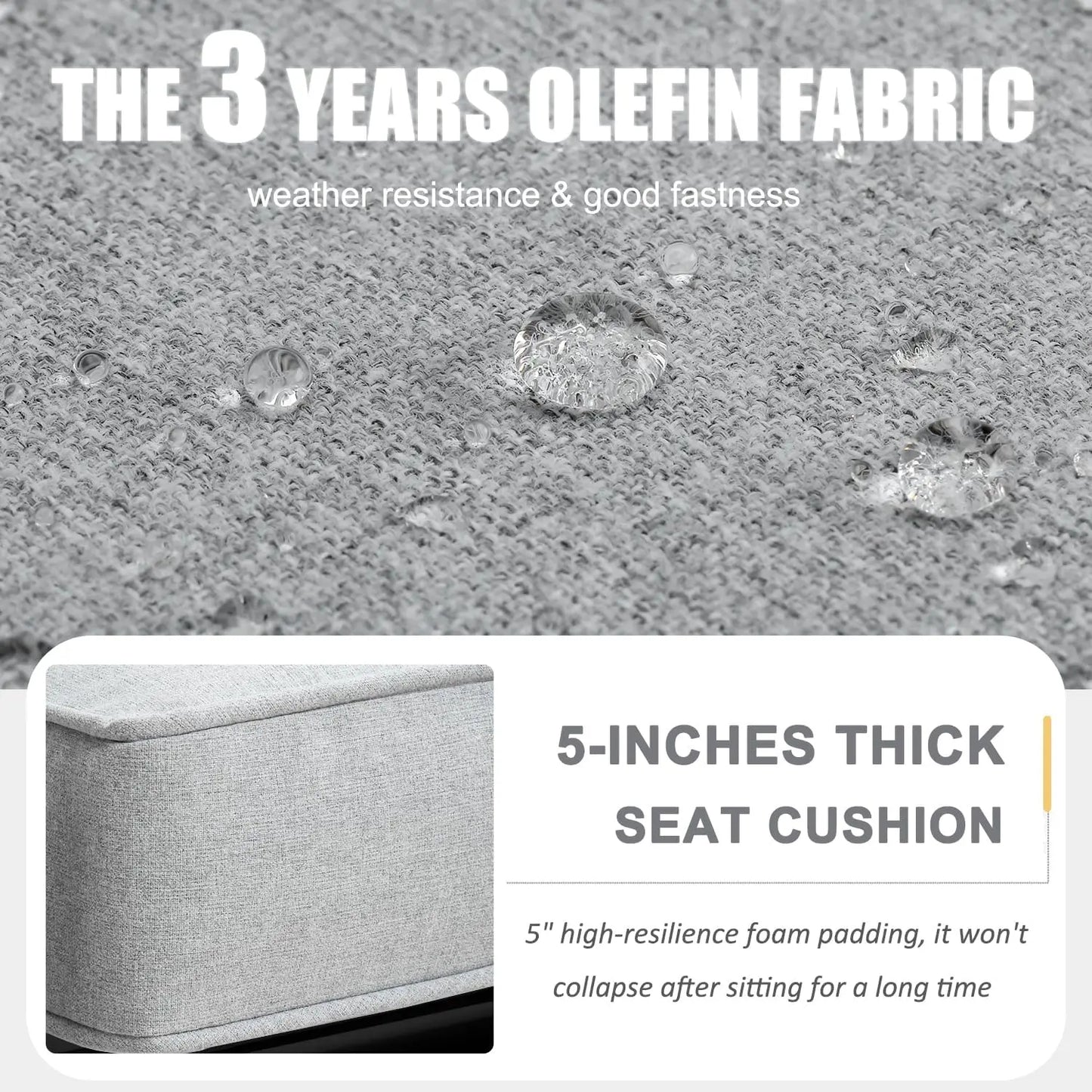 5 Piece Aluminum Furniture Set with Fire Pit Table