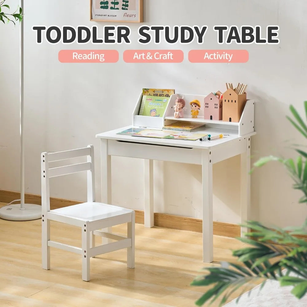 Bamboo Lift-Top Desk & Chair Set for 3-8 Years Old